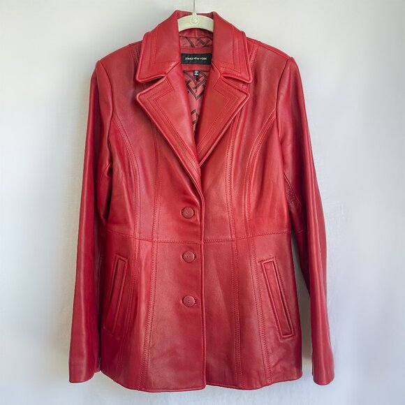 JONES NEW YORK Leather Jacket - Picture 1 of 9